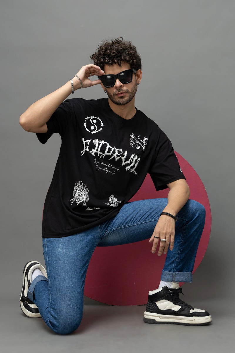 Go Devil Black Graphic Printed T-Shirt for Men - Image 4